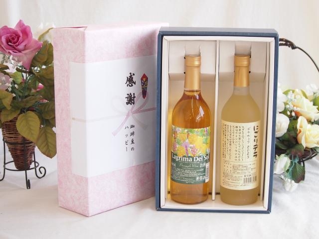 夏の贈り物お中元 感謝の贈り物ボックス 沖縄産パイナップル辛口白ワインと国産ワインセット(にごりデラ 白ワイン やや甘口(山梨県)720mlラグリマ・デル・ソル辛口白ワイン 720ml 8,107円