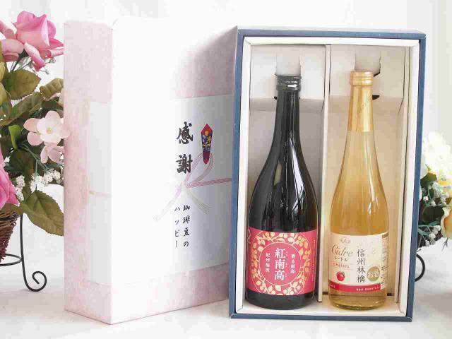感謝の贈り物ボックス 香る南高梅酒 紅南高と国産ワインセット(信州りんごシードルワインやや甘口(長野県)500ml紅南高 紀州梅酒(和歌山県)720ml