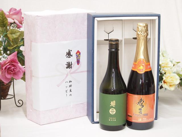 夏の贈り物お中元 感謝の贈り物ボックス 旨味が際立ち南部美人と国産ワインセット(おたる醸造 キャンベル赤スパークリングワインやや甘口(北海道)720ml日本酒南部美人純米吟醸 (岩手県)720ml