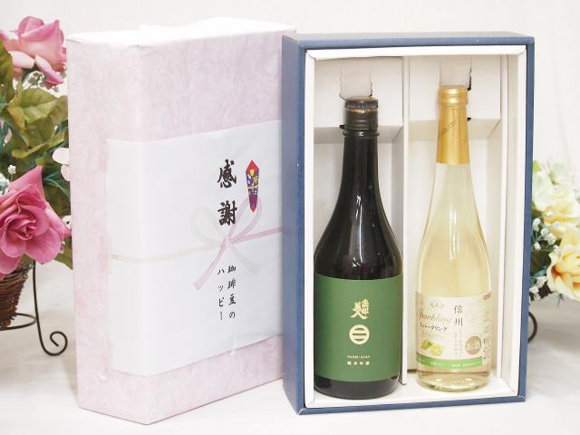感謝の贈り物ボックス 旨味が際立ち南部美人と国産ワインセット(信州シャインマスカット＆ナイアガラ スパークリングワインやや甘口(長野県)500ml日本酒南部美人純米吟醸 (岩手県)720ml