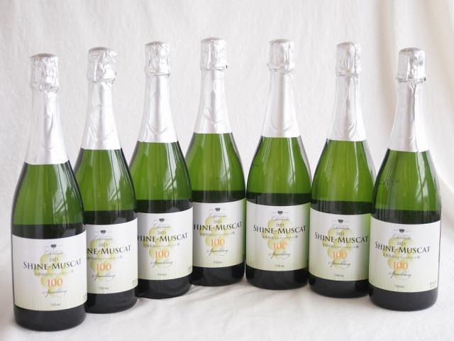 7本セット(山梨県産シャインマスカット100 スパークリング10度やや甘口) 750ml×7本