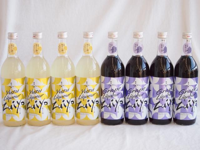8本セット(瑞鷹 柚子の酒10度(熊本県) 瑞鷹 葡萄の酒10度(熊本県)) 720ml×8本