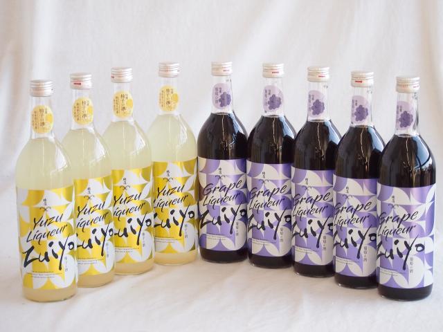 9本セット(瑞鷹 柚子の酒10度(熊本県) 瑞鷹 葡萄の酒10度(熊本県)) 720ml×9本