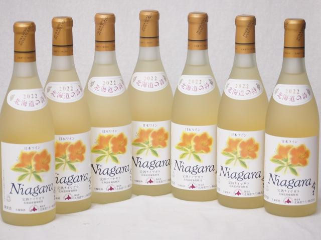 7本セット(おたる完熟ナイアガラ生葡萄酒 白ワイン甘口(北海道)) 720ml×7本