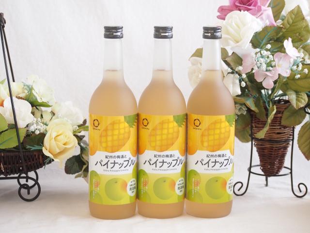 3本セット(和歌山県産南高梅使用 紀州の梅酒とパイナップルalc.12%) 720ml×3本