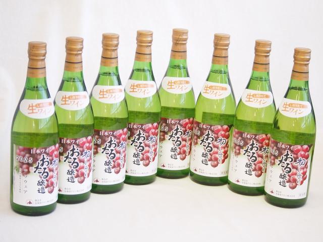 8本セット(日本ワインおたる醸造 初しぼり生ワインデラウェア(北海道)) 720ml×8本