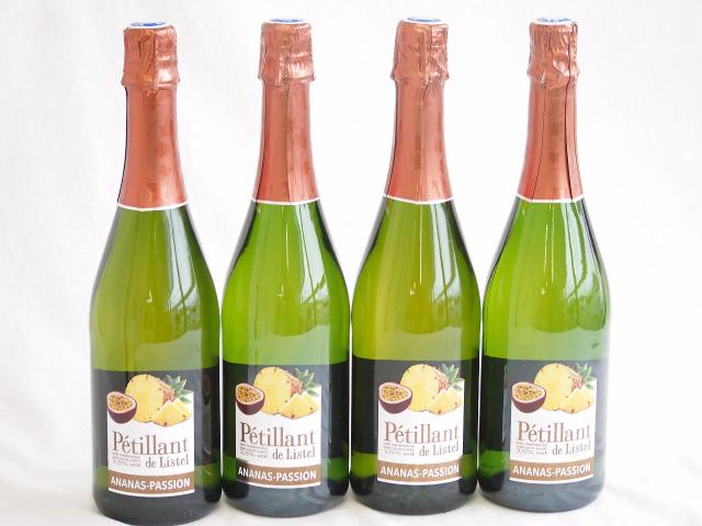 4本セット(ペティアン・ド・リステル パイナップル＆パッションフルーツ やや甘口  スパークリングワイン(フランス)) 750ml×4本の通販は 6,142円