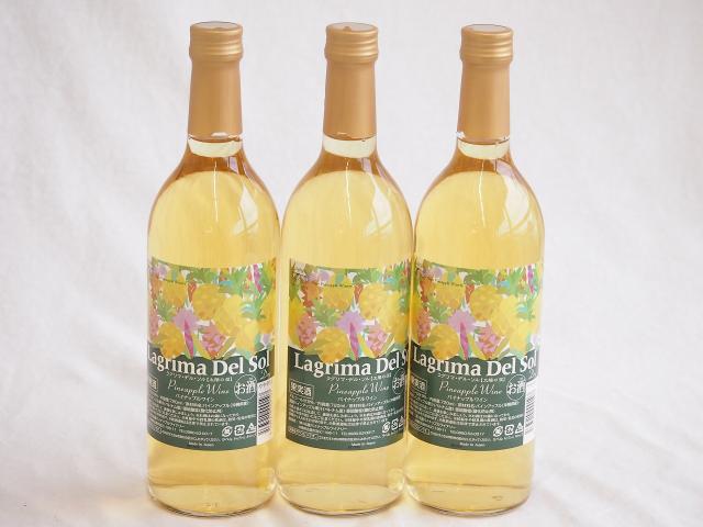 3本セット(名護産パイナップルワイン ラグリマデルソル 辛口) 720ml×3本