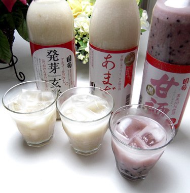 バラエティ国産ノンアルコール豪華甘酒7本セット(山崎 一糀【吟醸・抹茶・古代米500ml×3本】(愛知県)国菊あまざけ、黒米985g×2本、発芽玄米985g(福岡県)奥飛騨甘酒500ml(岐阜県))計7本_11