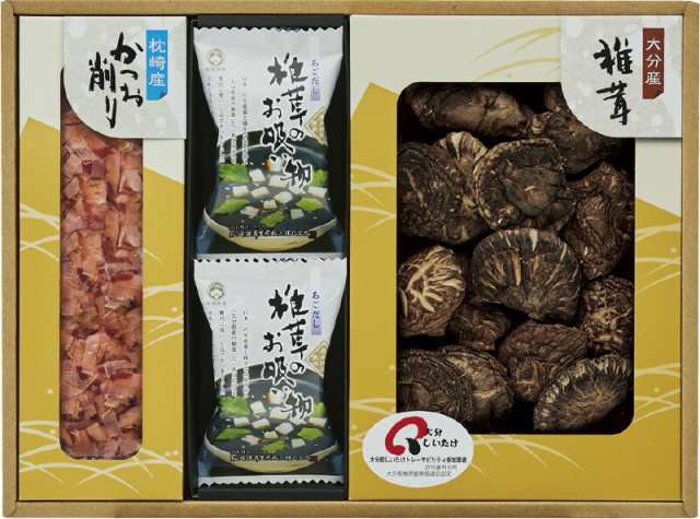 贈り物本舗じざけや　椎茸お吸物×2、大分産原木乾椎茸こうしん（30g）・鹿児島県枕崎産かつお削り節（3g×6袋）の通販はau　PAY　PAY　マーケット　au　マーケット－通販サイト　冬の贈り物お歳暮　日本の美味・お吸物詰合せ