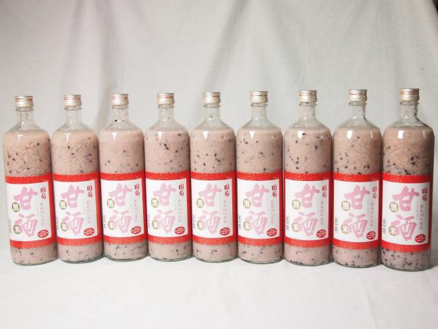 篠崎 国菊甘酒 黒米 あまざけノンアルコール 900ml×9本(福岡県)
