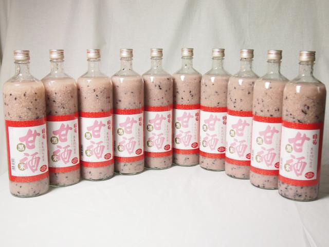 篠崎 国菊甘酒 黒米 あまざけノンアルコール 900ml×10本(福岡県)
