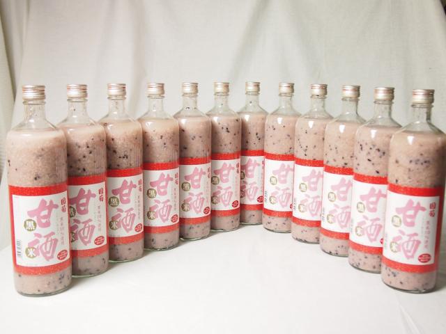 篠崎 国菊甘酒 黒米 あまざけノンアルコール 900ml×12本(福岡県)の通販は