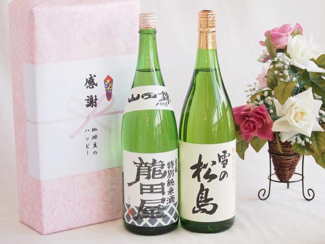 夏の贈り物お中元 日本酒特別純米酒デラックス感謝の贈り物ボックス2本セット(大和蔵酒造 雪の松島特別純米酒(宮城県) 東春酒造 東龍 龍田屋特別純米(愛知県)) 1800ml×2本