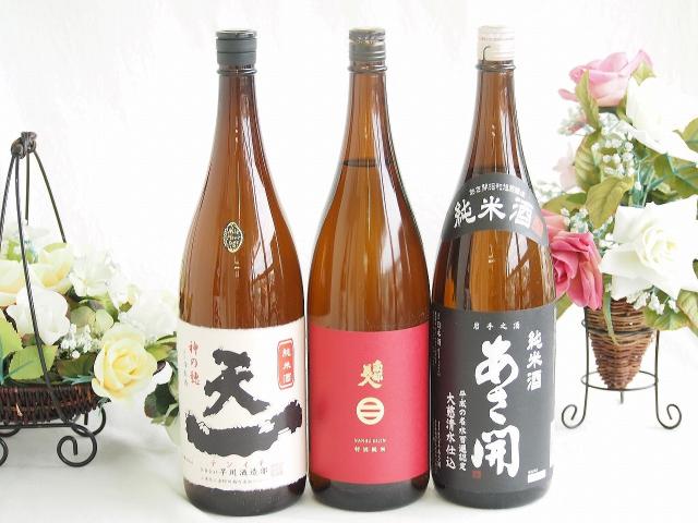 米の旨味よい日本酒3本セット(早川酒造部天一 純米酒 (三重県) あさ開 純米酒 (岩手県) 南部美人 特別純米酒 (岩手県)) 1800ml×3本