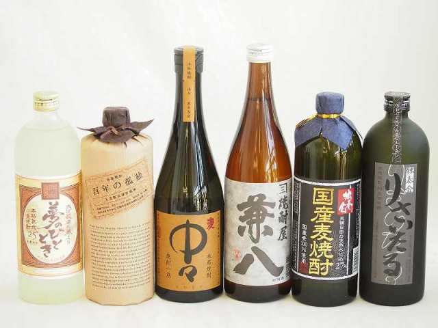 旨味がぎっしり詰まった本格麦焼酎お楽しみ6本セット(国産麦100％ 独奏会27度 熟成麦 夢のひととき25度 長期貯蔵りさいたる30度 大麦長期