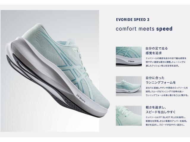 アシックス asics EVORIDE SPEED 3 エボライド スピード 3