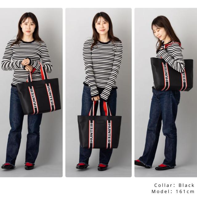 ハンター HUNTER 【正規取扱販売店】ORIGINAL RUBBERISED LEATHER EAST WEST TOTE オリジナル ラバーレザー E/W トート メンズ レディース ブラック カジュアル バッグ 2WAY 通勤 通学 トートバッグ ショルダーバッグ ストラップ取り外し可能 UBS1155LRS_14