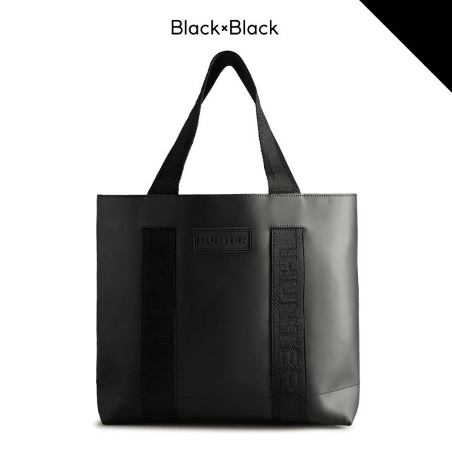 ハンター HUNTER 【正規取扱販売店】ORIGINAL RUBBERISED LEATHER EAST WEST TOTE オリジナル ラバーレザー E/W トート メンズ レディース ブラック カジュアル バッグ 2WAY 通勤 通学 トートバッグ ショルダーバッグ ストラップ取り外し可能 UBS1155LRS_2