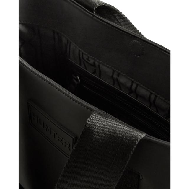 ハンター HUNTER 【正規取扱販売店】ORIGINAL RUBBERISED LEATHER EAST WEST TOTE オリジナル ラバーレザー E/W トート メンズ レディース ブラック カジュアル バッグ 2WAY 通勤 通学 トートバッグ ショルダーバッグ ストラップ取り外し可能 UBS1155LRS_6