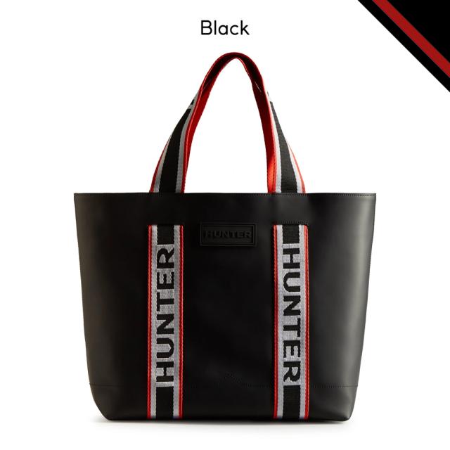 ハンター HUNTER 【正規取扱販売店】ORIGINAL RUBBERISED LEATHER EAST WEST TOTE オリジナル ラバーレザー E/W トート メンズ レディース ブラック カジュアル バッグ 2WAY 通勤 通学 トートバッグ ショルダーバッグ ストラップ取り外し可能 UBS1155LRS_7