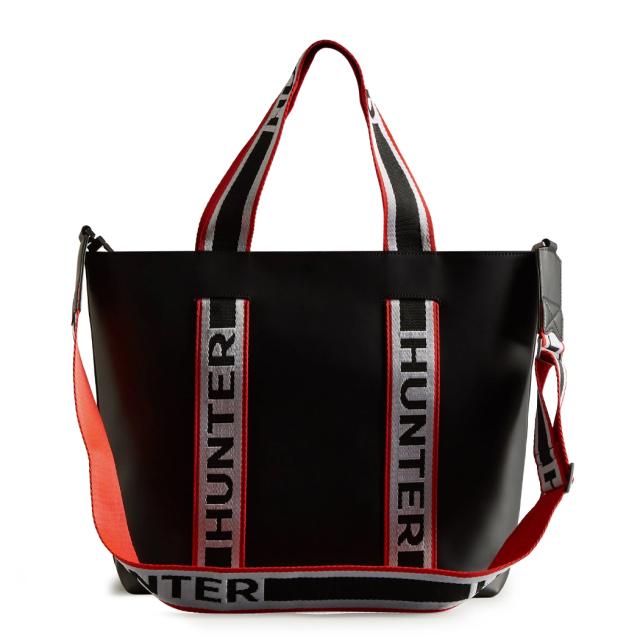 ハンター HUNTER 【正規取扱販売店】ORIGINAL RUBBERISED LEATHER EAST WEST TOTE オリジナル ラバーレザー E/W トート メンズ レディース ブラック カジュアル バッグ 2WAY 通勤 通学 トートバッグ ショルダーバッグ ストラップ取り外し可能 UBS1155LRS_8