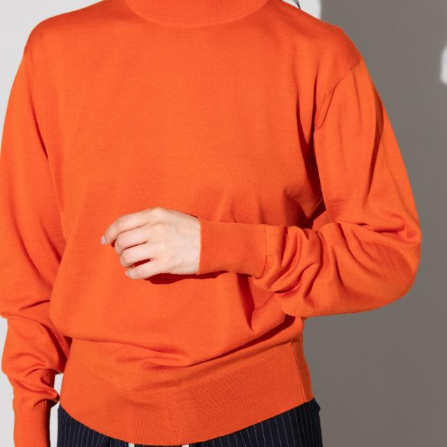 【正規取扱い販売店】ジョンスメドレー JOHN SMEDLEY AMITY モックネック長袖ニットプルオーバー 30G 30ゲージ レディース ウィメンズ メリノウール ハイゲージ コモンフィット ハイネック ニット 長袖 無地 上品 シンプル AMITY_18