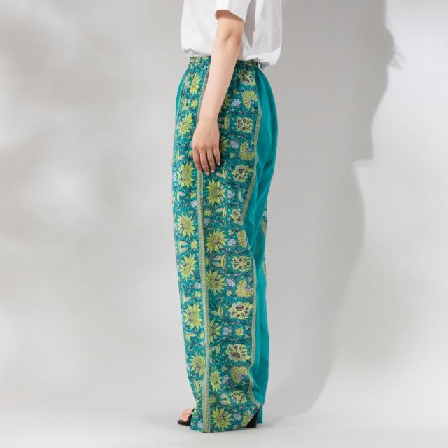 サラマリカ Sara mallika Cotton Viscorse Border Print Pants コットンビスコースボーダープリントパンツ レディース イージーパンツ ウエストゴム 裏地あり ポケットつき 花柄 ロング丈 020661SJ2_4