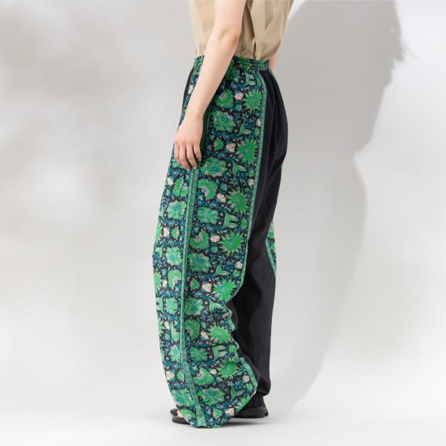サラマリカ Sara mallika Cotton Viscorse Border Print Pants コットンビスコースボーダープリントパンツ レディース イージーパンツ ウエストゴム 裏地あり ポケットつき 花柄 ロング丈 020661SJ2_6