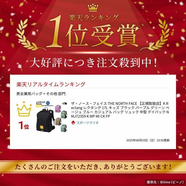 ザ・ノース・フェイス THE NORTH FACE 【正規取扱店】K Rectang レクタング 17L キッズ ブラック ベージュ ブルー ピンク イエロー カジュアル バッグ リュック 中型 デイパック NMJ72359 K CK HB PP BY PC_16