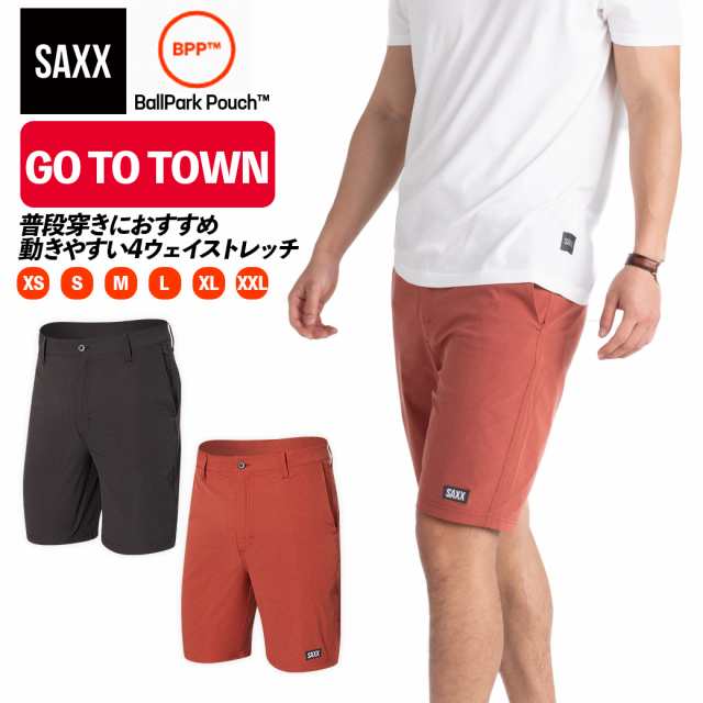 ハーフパンツ GO TO TOWN 2N1 SHORT 9inch メンズ ゴートゥータウン 9インチ ショーツ サックスアンダーウェアー SAXX UNDERWEAR