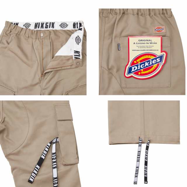 キックスシックス KIXSIX KIXSIX Dickies コラボ カーゴパンツ LOGO 