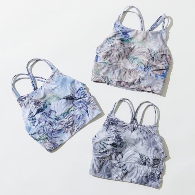 ジュリエ Julier MistLeafプリントショートトップス パット付き レディース 水着 耐塩素 UVカット 水陸両用 吸汗速乾 ホットヨガ対応 スポーツ フィットネス ウェア ヨガ ショートトップス B1931JUB019