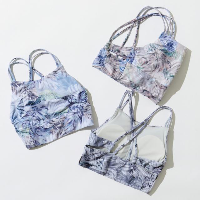 ジュリエ Julier MistLeafプリントショートトップス パット付き レディース 水着 耐塩素 UVカット 水陸両用 吸汗速乾 ホットヨガ対応 スポーツ フィットネス ウェア ヨガ ショートトップス B1931JUB019