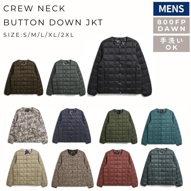 タイオン TAION CREW NECK BUTTON DOWN JKT ベーシック クルーネックボタン インナーダウンジャケット カジュアル ウェア アウター ダウンジャケット インナーダウン 防寒 保温 TAION-104-A TAION-104