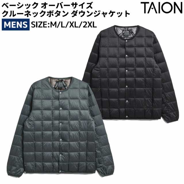 タイオン TAION ベーシック オーバーサイズ クルーネックボタン ダウン