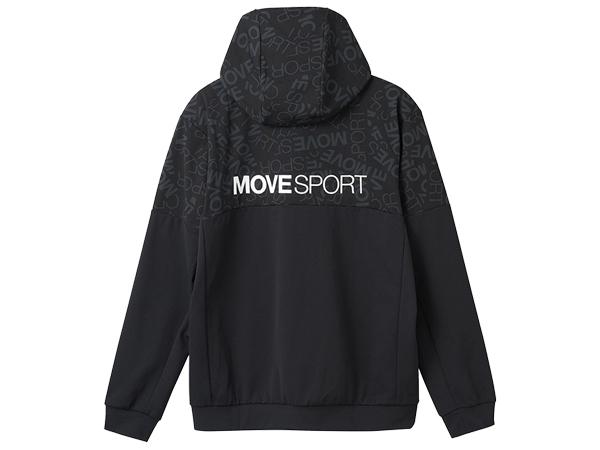 デサント DESCENTE S.F.TECH エス.エフ.テック ロゴ総柄 バックロゴ フルジップフーディー ユニセックス 秋 冬 ブラック 黒 スポーツ トレーニング パーカー ジャケット DMMXJF21-BKBK