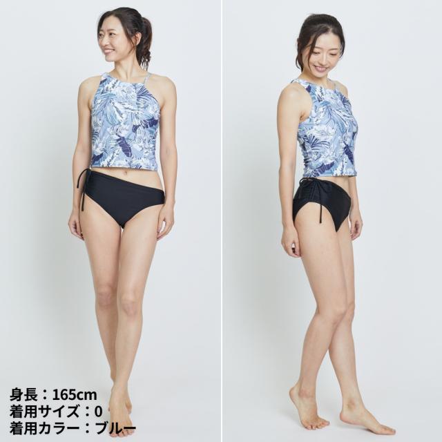 ジュリエ Julier lauae leafプリントアシメミドルトップス パット付き レディース 水着 UVカット 水陸両用 吸汗速乾 ホットヨガ対応 耐塩素 日本製 スポーツ フィットネス スポーツブラ リーフ柄 サップヨガ ビーチ 海 リゾート イージーケア ストレッチ B1941JUB042_6