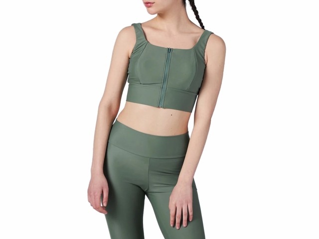 スーパーナチュラル sn super.natural エスエヌ FRONT ZIP BRA BACK VITA フロントジップ ブラ バック ヴィタ レディース グリーン 緑 スポーツ フィットネス スポーツブラ スポブラ SNWJ10180-J165の通販は