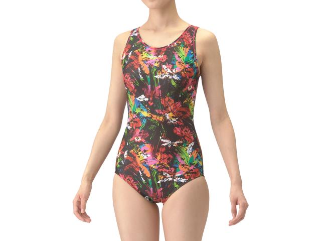 アリーナ arena フィットネスワンピース(Uバック 差し込みパッド) レディース ブラック 黒 レッド 赤 水泳 スイム フィットネス 水着 ワンピース AS4FWF20W-BKRDの通販は 7,900円