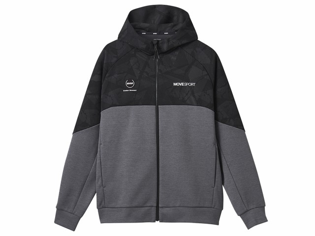 デサント DESCENTE S.F.TECH SHIELD エス.エフ.テック シールド 総柄フルジップフーディー メンズ 秋 冬 ブラック 黒 グレー 灰色 スポー