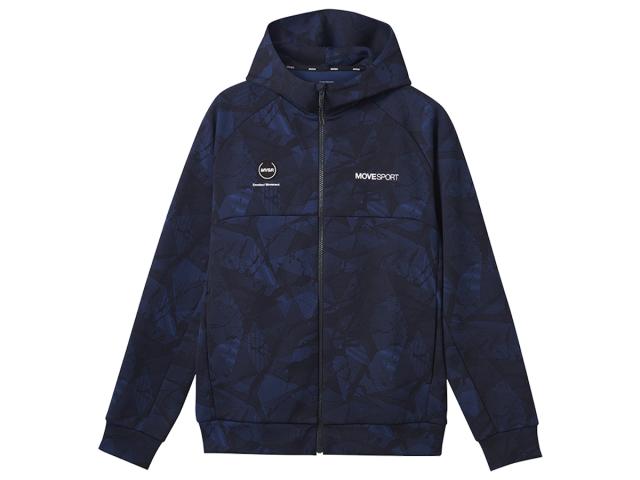 デサント DESCENTE S.F.TECH SHIELD エス.エフ.テック シールド 総柄フルジップフーディー メンズ 秋 冬 ネイビー 紺 スポーツ トレーニング パーカー ジャケット ST4FSW44M-NVNV
