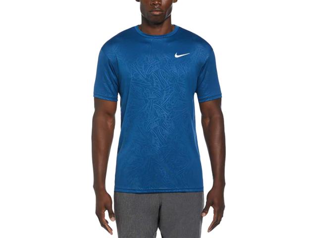 ナイキ NIKE ニューエンボスプリント 半袖ハイドロガード メンズ ブルー 青 水泳 スイム 海水浴 ラッシュガード NESSE529-N417の通販は 5,304円