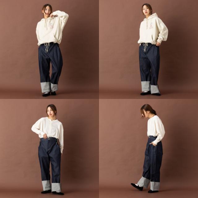 アクビ Aquvii CONTROL STRAIGHT PANTS SOVENZA デニム ジーンズ ワイドパンツ レディース メンズ ユニセックス 男女兼用 フリーサイズ サイドアジャスター インディゴ ワイド ワイドシルエット オシャレ aq509_7