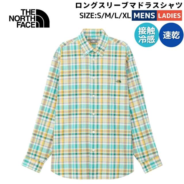 ザ・ノース・フェイス THE NORTH FACE 【正規取扱店】ロングスリーブマドラスシャツ メンズ レディース ユニセックス 春 夏 カジュアル アウトドア 襟付き ボタンダウン シャツ 長袖 チェック柄 吸水 接触冷感 速乾 UVケア リサイクル素材 サステナブル NR12431 GSの通販は