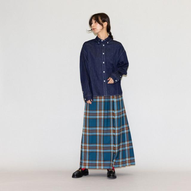 ジムフレックス GYMPHLEX ライトデニム ボタンダウン 長袖シャツ