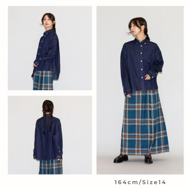 ジムフレックス GYMPHLEX ライトデニム ボタンダウン 長袖シャツ