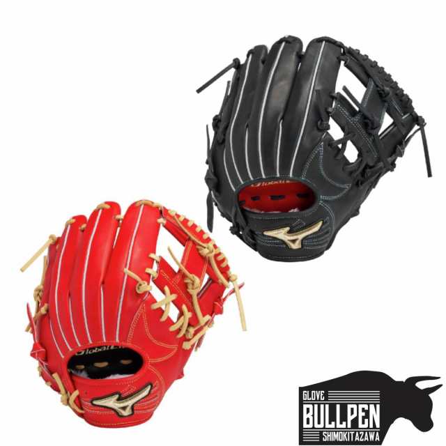 ミズノ MIZUNO GlobalElite グローバルエリート プロフェッショナルセレクション 軟式用グラブ 内野手向け 長岡型 サイズ10 ブラック オレンジ【ベースボールマリオ】 野球 軟式 グローブ 内野手 長岡モデル 1AJGR32223 09 7080
