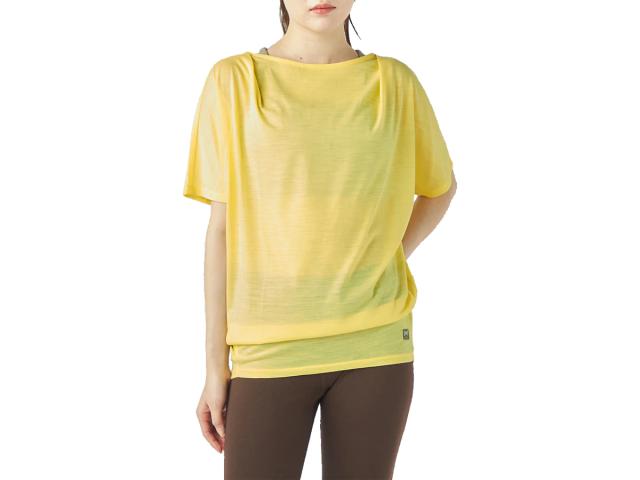 スーパーナチュラル sn super.natural エスエヌ ヨガルーズ Tシャツ レディース 春 夏 イエロー 黄色 スポーツ フィットネス 半袖 Tシャツ SNWJ10205-220