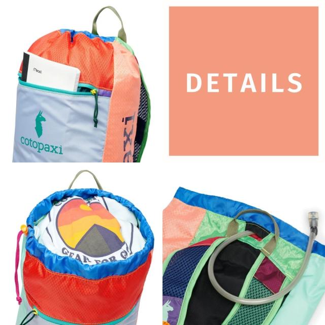 コトパクシ COTOPAXI LUZON 18L BACKPACK DEL DIA ルソン 18L バックパック デルディア メンズ レディース マルチカラー 軽量 旅行 ユニセックス カジュアル バッグ リュック 耐久性 アウトドア アクティビティ サステナブル カラフル キャンプ デイパック 日帰り_5